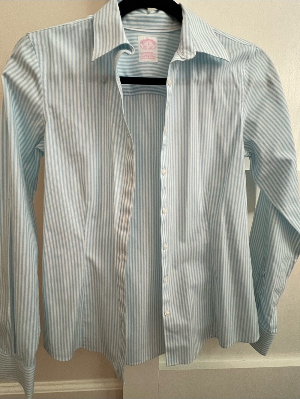 Brooks Brothers Light Blue & White Striped Dress Shirt non iron size 4